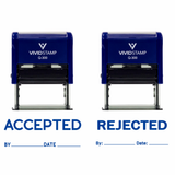 ACCEPTED / REJECTED By Date Self Inking Rubber Stamp - 2 PACK