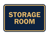 Navy Blue / Gold Signs ByLITA Classic Framed Storage Room Sign