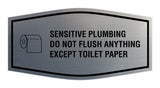 Fancy Sensitive Plumbing Do Not Flush Anything Except Toilet Paper Wall or Door Sign