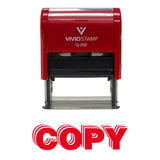 Red Copy Self Inking Rubber Stamp - Copy Stacked Design