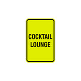 Portrait Round Cocktail Lounge Sign with Adhesive Tape, Mounts On Any Surface, Weather Resistant