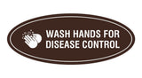 Oval Wash Hands For Disease Control Sign
