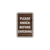 Portrait Round please knock before entering Sign with Adhesive Tape, Mounts On Any Surface, Weather Resistant