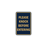 Portrait Round please knock before entering Sign with Adhesive Tape, Mounts On Any Surface, Weather Resistant