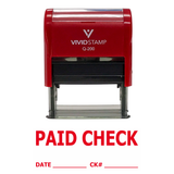 Paid Check W/ Date Ck# Line Self Inking Rubber Stamp