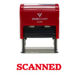 Red Simple SCANNED Office Self-Inking Office Rubber Stamp