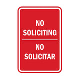 Portrait Round No Soliciting No Solicitar Sign
