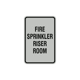 Portrait Round Fire Sprinkler Riser Room Sign with Adhesive Tape, Mounts On Any Surface, Weather Resistant