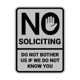 Portrait Round No Soliciting Do Not Bother Us If We Do Not Know You Wall or Door Sign