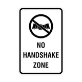 Portrait Round No Handshake Zone Sign