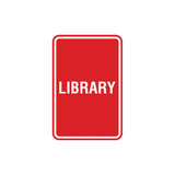 Portrait Round Library Sign with Adhesive Tape, Mounts On Any Surface, Weather Resistant