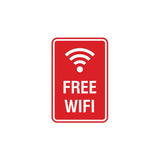 Portrait Round Free WiFi Sign with Adhesive Tape, Mounts On Any Surface, Weather Resistant