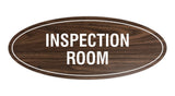 Signs ByLITA Oval Inspection Room Sign