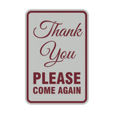 Signs ByLITA Portrait Round thank you please come again Sign