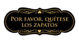 Signs ByLITA Designer Spanish Por favor, quítese los zapatos Sign