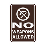 Portrait Round No Weapons Allowed Sign