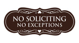 Signs ByLITA Designer No Soliciting No Exceptions Sign