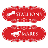 Designer Stallions and Mares, Restroom Wall or Door Signs (Set of 2)