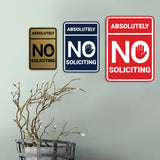 Portrait Round Absolutely No Soliciting Wall or Door Sign