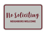 Signs ByLITA Classic Framed No Soliciting Neighbors Welcome Sign
