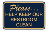 Please Help Keep Our Restroom Clean Wall Door Sign