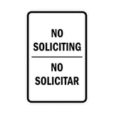 Portrait Round No Soliciting No Solicitar Sign