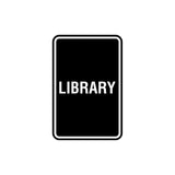 Portrait Round Library Sign with Adhesive Tape, Mounts On Any Surface, Weather Resistant