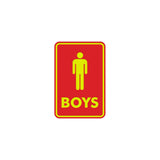 Signs ByLITA Portrait Round Boys (male bathroom icon) Sign with Adhesive Tape, Mounts On Any Surface, Weather Resistant, Indoor/Outdoor Use