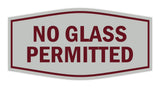 Signs ByLITA Fancy No Glass Permitted Sign with Adhesive Tape, Mounts On Any Surface, Weather Resistant, Indoor/Outdoor Use