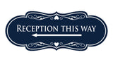 Designer Reception This Way Left Arrow Wall or Door Sign