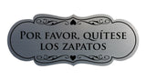 Signs ByLITA Designer Spanish Por favor, quítese los zapatos Sign