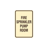 Portrait Round Fire Sprinkler Pump Room Sign with Adhesive Tape, Mounts On Any Surface, Weather Resistant