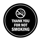 Signs ByLITA Circle Thank you for not smoking Sign with Adhesive Tape, Mounts On Any Surface, Weather Resistant, Indoor/Outdoor Use