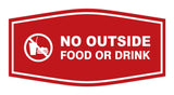 Fancy No Outside Food or Drink Sign
