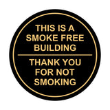 Circle THIS IS A SMOKE FREE BUILDING, Thank You For Not Smoking Wall / Door Sign