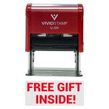 Red Free Gift Inside Self-Inking Office Rubber Stamp