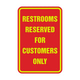 Signs ByLITA Portrait Round Restrooms Reserved For Customers Only Sign