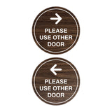 Signs ByLITA Circle Please Use Other Door Sign Set with Adhesive Tape, Mounts On Any Surface, Weather Resistant, Indoor/Outdoor Use