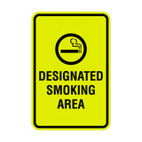 Portrait Round Designated Smoking Area Sign