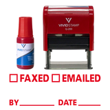 Faxed Emailed By Date Self Inking Rubber Stamp Combo with Refill