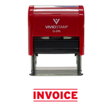Red INVOICE Self Inking Rubber Stamp
