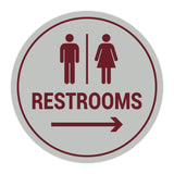 Signs ByLITA Circle Restrooms Right Arrow Sign