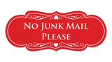 Signs ByLITA Designer No Junk Mail Please Sign
