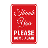 Signs ByLITA Portrait Round thank you please come again Sign
