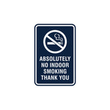Portrait Round Absolutely No Indoor Smoking Thank You Sign