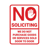 Portrait Round No Soliciting We Do Not Purchase Goods or Services Sold Door to Door Wall or Door Sign