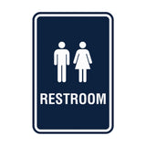 Portrait Round Unisex Restroom Sign with Adhesive Tape, Mounts On Any Surface, Weather Resistant