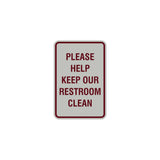 Portrait Round Please Help Keep Our Restroom Clean Sign