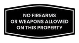 Fancy No Firearms or Weapons Allowed on this Property Wall or Door Sign