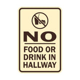Portrait Round No Food Or Drink In Hallway Sign